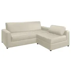 AMOBLANDO - Sofá en L Moderno en Cuerina 4 Puestos Alondra 186 x 88 x 105 cm
