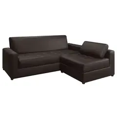 AMOBLANDO - Sofá en L Moderno en Cuerina 4 Puestos Alondra 186 x 88 x 105 cm