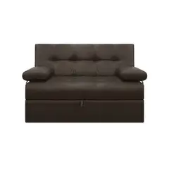 AMOBLANDO - Sofá Cama Moderno en Cuerina 2 Puestos Angela 140 x 93 x 55 cm