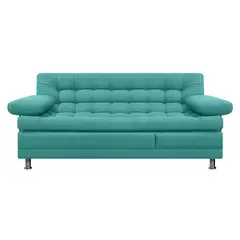 AMOBLANDO - Sofá Cama Moderno en Microfibra 2 Puestos Turquesa Multi 180 x 82 x 52 cm