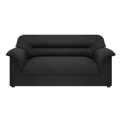 AMOBLANDO - Sofá Moderno en Tela 2 Puestos Vivir Negro 160 x 86 x 76 cm - Mueble