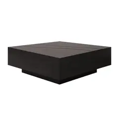 PULLMAN - Mesa de Centro Moderna Cuadrada en Melamina Nicole 80 x 30 x 80 cm Colchones - Mueble