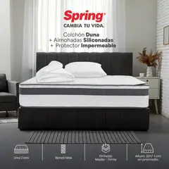 COLCHONES SPRING - Colchón Spring Semidoble Firmeza Media Ortopédico Resortado Duna 120 x 190 cm + Almohada + Protector