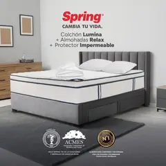 COLCHONES SPRING - Colchón Spring Doble Firmeza Media Ortopédico Resortado Eclipse 140 x 190 cm + Almohada + Protector