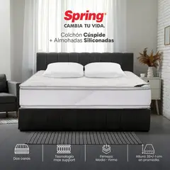 COLCHONES SPRING - Colchon King Firmeza Firme Espuma CUSPIDE 200 cm x 200 cm Almohadas Colchon Spring