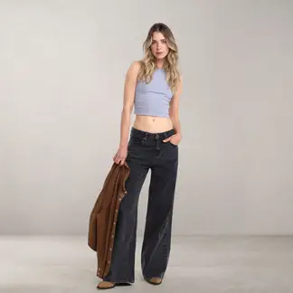 DENIMLAB - Jean Wide leg Mujer Tiro alto