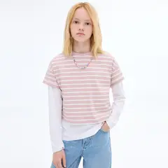 MANGO - Camiseta para Niña Manga corta de Algodón