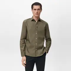 MANGO - Camisa Hombre Manga larga Regular fit de Algodón