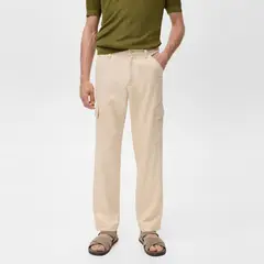 MANGO - Pantalón Cargo Hombre Recto