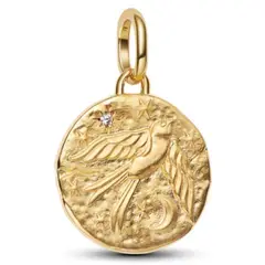PANDORA - Charm Medallón Golondrina Recubrimiento en Oro 14K