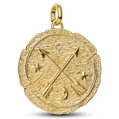 PANDORA - Charm Medallón Grande Con Flechas Cruzadas Recubrimiento en Oro 14K