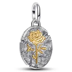 PANDORA - Charm Medallón Rosa Dos tonos