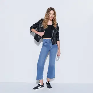 MOSSIMO - Jean Flare Mujer Tiro medio de Algodón