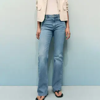 MANGO - Jean Flare Mujer Tiro medio