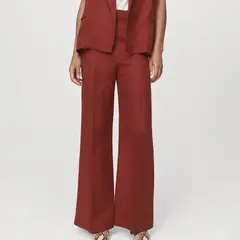 MANGO - Pantalón Recto Mujer Tiro alto
