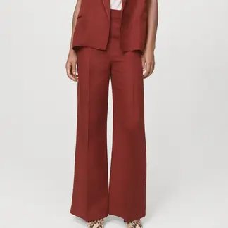 MANGO - Pantalón Recto Mujer Tiro alto