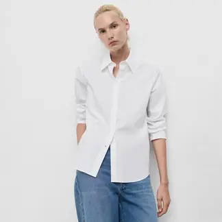 MANGO - Camisa Mujer Manga larga de Algodón