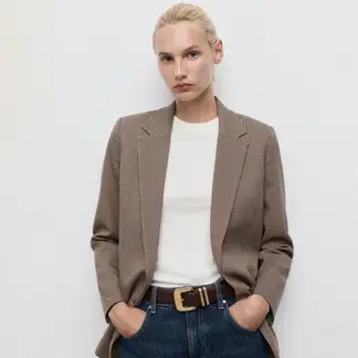 MANGO - Blazer Mujer de Cuadros