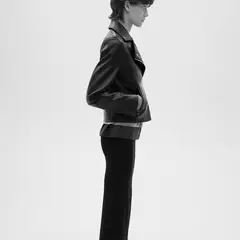 MANGO - Chaqueta Mujer Efecto cuero