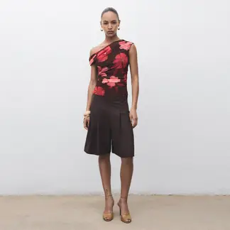 MANGO - Top Mujer con Flores Sin mangas