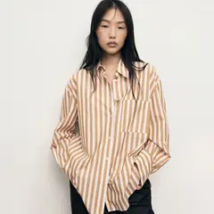 MANGO - Camisa Mujer de Rayas Manga larga
