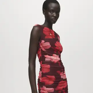 MANGO - Vestido Mujer Medio Casual con Flores