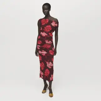 MANGO - Vestido Mujer Medio Casual con Flores
