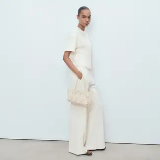 MANGO - Pantalón Recto Mujer Tiro medio