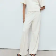 MANGO - Pantalón Recto Mujer Tiro medio