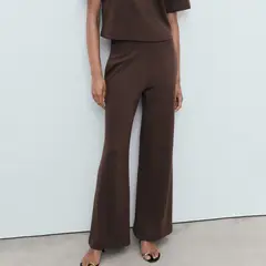MANGO - Pantalón Recto Mujer Tiro medio