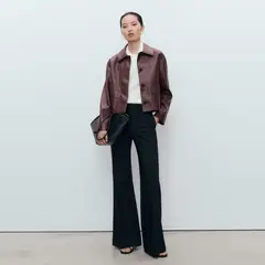 MANGO - Chaqueta Efecto cuero Mujer Efecto cuero