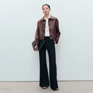 MANGO - Chaqueta Efecto cuero Mujer Efecto cuero
