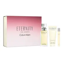 CALVIN KLEIN - Set de Perfume Mujer Incluye: Eternity 100ml (3.3oz) Eau de Parfum for Women - Eternity 100ml (3.3oz) Body Lotion for Women - Eternity 10ml (0.33oz) Eau de Parfum for Women
