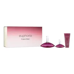CALVIN KLEIN - Set de Perfume Mujer Incluye: Euphoria 100ml (3.3oz) Eau de Parfum for Women - Euphoria 30ml (1oz) Eau de Parfum for Women - Euphoria 100ml (3.3oz) Body Lotion for Women