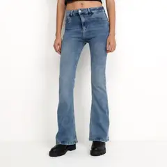 SYBILLA - Jean Flare Mujer Tiro alto Denim