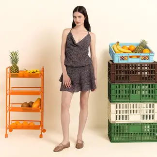 JOURNEY IN PAIRS X SYBILLA - Vestido Corto Casual con Estampado para Mujer Sybilla