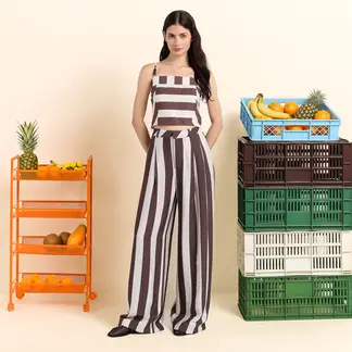 JOURNEY IN PAIRS X SYBILLA - Top esqueleto Mujer de Rayas Sin mangas de Algodón Sybilla