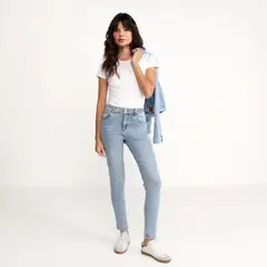 SYBILLA - Jean Flare Mujer Tiro alto Denim