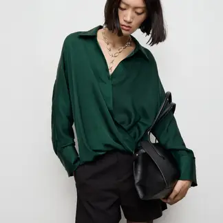 MANGO - Camisa Mujer Manga larga