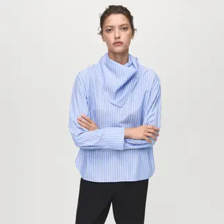 MANGO - Blusa Mujer de Rayas Manga larga