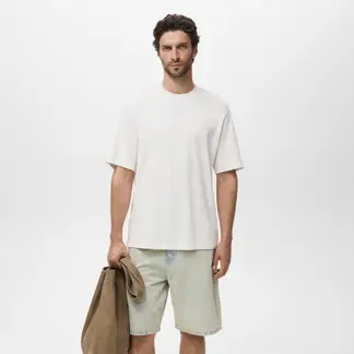 MANGO - Camiseta Hombre de Algodón