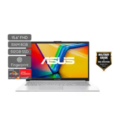 ASUS - Portátil Vivobook Go 15 | AMD Ryzen 5 | 8 GB de RAM | 512GB SSD de almacenamiento | Windows 11 |15.6 Pulgadas | E1504FA-BQ251W | Computador portátil