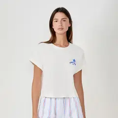 ETAM - Camiseta de pijama para Mujer Manga corta con Logo de Algodón