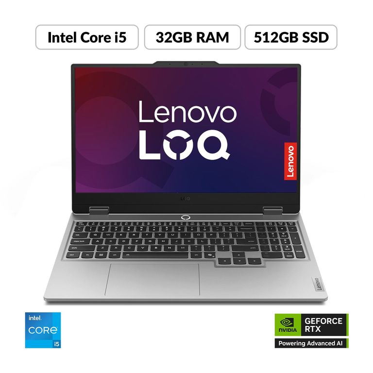 Portátil Gamer LOQ| Geforce RTX 5050 |	Intel Core i5 Serie HX | 32GB de RAM | 512GB SSD de Almacenamiento | Windows 11 | Pantalla 15.6 pulgadas | LOQ | Computador Portátil
