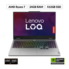 LENOVO - Portátil Gamer LOQ| Geforce RTX 5050 |AMD Ryzen 7 | 24GB de RAM | 512GB SSD de Almacenamiento | Windows 11 | Pantalla 15.6 pulgadas | LOQ | Computador Portátil