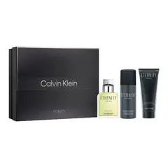 CALVIN KLEIN - Set de Perfume Hombre Eternity Eau de Toilette for Men 100 ml (3.3oz) - Eternity Deodorant Natural Spray 150 ml (5oz) - Eternity Shower Gel 100 ml (3.3oz)