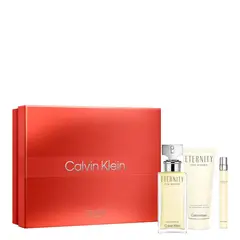 CALVIN KLEIN - Set de Perfume Mujer Eternity Eau de Parfum for Women 100 ml (3.3oz) - Eternity Body Lotion 100 ml (3.3oz) - Eternity Eau de Parfum for Women 10 ml (0.33oz)