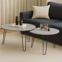 DKO DESIGN - Set x Mesas de Centro Atelier (43x80)(41x60)cm Gris