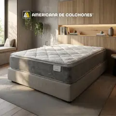 AMERICANA DE COLCHONES - Colchón Queen Firme Ortopédico Resortado Golden NF 160 x 190 cm + 2 Almohadas
