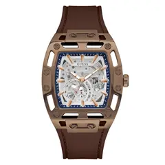 GUESS - Reloj Hombre Phoenix. Reloj Silicona Marrón GW0980G3